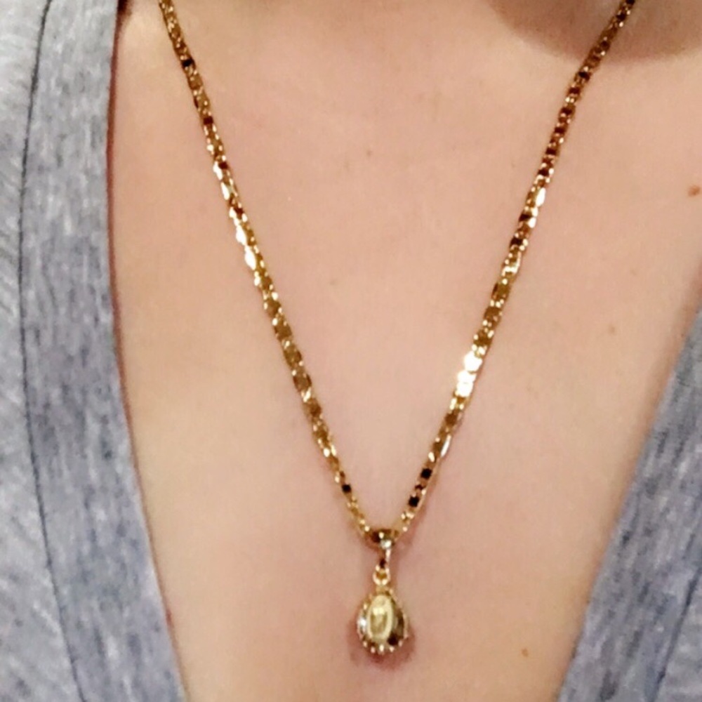 Gold plated necklace and earrings